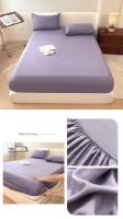 Bonenjoy-sábana ajustada de Color sólido para adultos y niños, ropa de cama elástica, agradable para la piel, funda de cama para el hogar, sin funda de almohada - details 9
