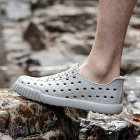 Al aire libre pareja agujero zapatos vadear tendencia de ocio sandalias de playa de los hombres y las mujeres transpirable suela suave hueco zapatos de lluvia - details 13