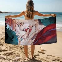 Jujutsu Kaisen-toallas de playa grandes de microfibra para baño, toalla deportiva de secado rápido para adultos, gimnasio, Spa de viaje en casa - details 10