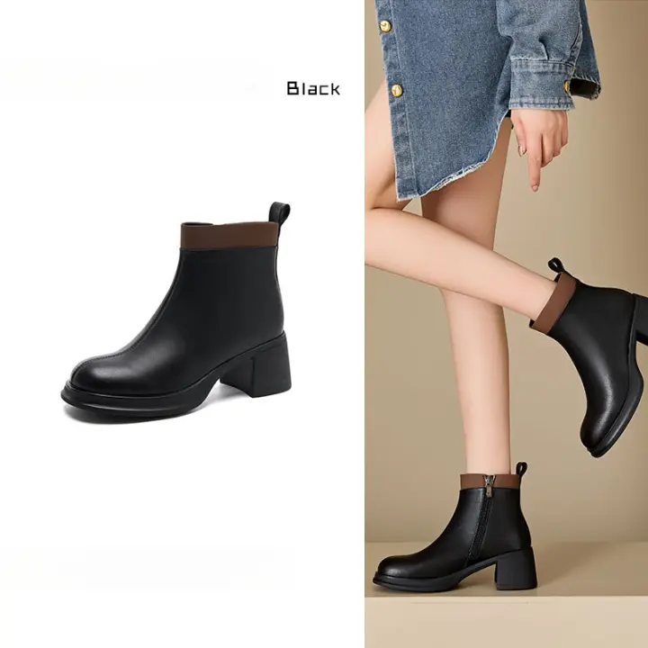 Botas Chelsea de tacón alto Botas de plataforma ajustadas para mujer - 1