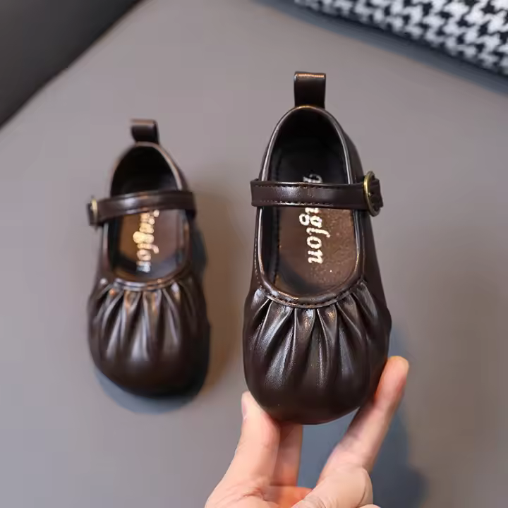 1-6 años de edad 3 zapatos de princesa de suela suave antideslizante zapatos pequeños de cuero estilo universitario - 1