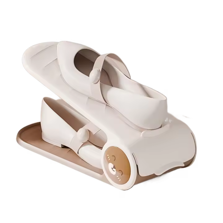 Zapatero de doble capa ajustable Simple, estante de almacenamiento de zapatos antideslizante para ahorrar espacio, armario de plástico de 4 velocidades, 2 uds. - 1