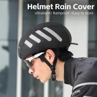 Gorros de bicicleta con cordón, cubierta de lluvia con tira reflectante, a prueba de viento, impermeable, Universal para cascos de ciclismo - details 3