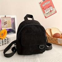 Mochila vintage de pana: EL VIENTO SOPLA EL RÍO FLUYE - 19cm/7.48in x 26cm/9.90in - Cierre de cremallera - Forro de poliéster - Perfecta para la escuela o salidas informales - details 6
