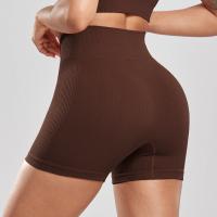 Pantalones cortos de yoga acanalados sin costuras para mujer, medias de motociclista de cintura alta, mallas deportivas ajustadas de entrenamiento elástico, ropa deportiva - details 11