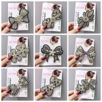 Pasta mágica sin costuras con flores para niños, accesorios de salón de corte con flequillo de mariposa y lazo, herramienta de estilismo - details 0