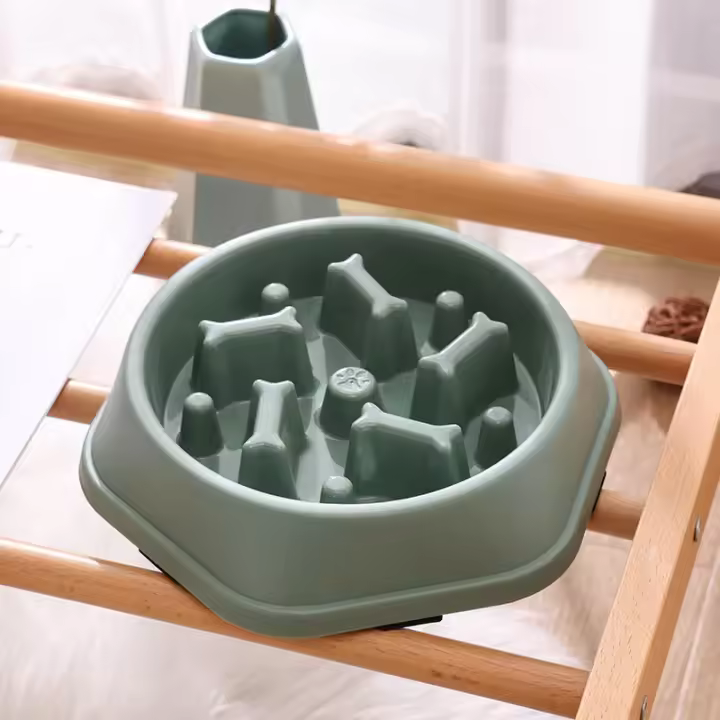 Bol para Perros en Forma de Hueso, Alimentador de Mascotas, Lenta para Evitar estrujamientos - 1