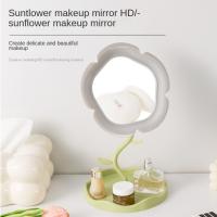Bonito espejo de tocador con forma de girasol, espejo de maquillaje de escritorio desmontable clásico, espejo de mesa de flores con rotación de 360 ​​grados para dormitorio - details 7