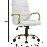 Silla Giratoria de Oficina Sillón de Trabajo con Respaldo Tapizado Asiento Sintético Altura Ajustable Negro - details 11