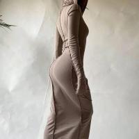 Sweetheart-ropa de calle a la moda para mujer, vestido largo negro con mangas y cinturón, artículos al por mayor para negocios, otoño e invierno, 2024 - details 15
