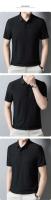 Camiseta de manga corta de seda helada con agujeros de malla para hombre de alta gama, polo transpirable con solapa, ropa de marca, novedad para el verano - details 13