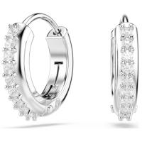 Swaroski-pendientes circulares pequeños de Plata de Ley 925, banda de piedra CZ transparente, pendiente circular, regalo de joyería para mujer ﻿ - details 0
