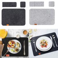 Tapete lavable para mesa de comedor, posavasos de fieltro aislante, Mantel Individual para cubiertos, bolsas de almacenamiento, alfombrilla antideslizante, almohadilla para vajilla, 3 unidades por juego - details 3