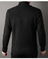 Suéter de punto con cuello levantado para hombre, cárdigan para temporada de otoño e invierno, chaqueta ajustada de color sólido - details 20