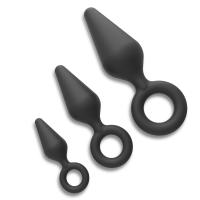 Tapón Anal de silicona para principiantes, masajeador de próstata negro impermeable, Juguetes sexuales anales para mujeres, masaje Anal para adultos - details 0