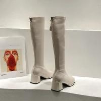 Botas Altas para Mujer, Zapatos Casuales, Color Sólido, Caballero, Primavera, Otoño, Nuevo - details 6