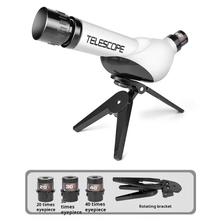 Telescopio para niños con Trípode de sobremesa, experimento de ciencia, Visión de Luna, rompecabezas, enseñar astronomía, juguetes para principiantes, 20-40X - 1