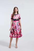 Vestidos Midi elegantes con estampado de lunares para mujer, vestido largo Retro informal de manga corta para vacaciones de verano, siciliano - details 4