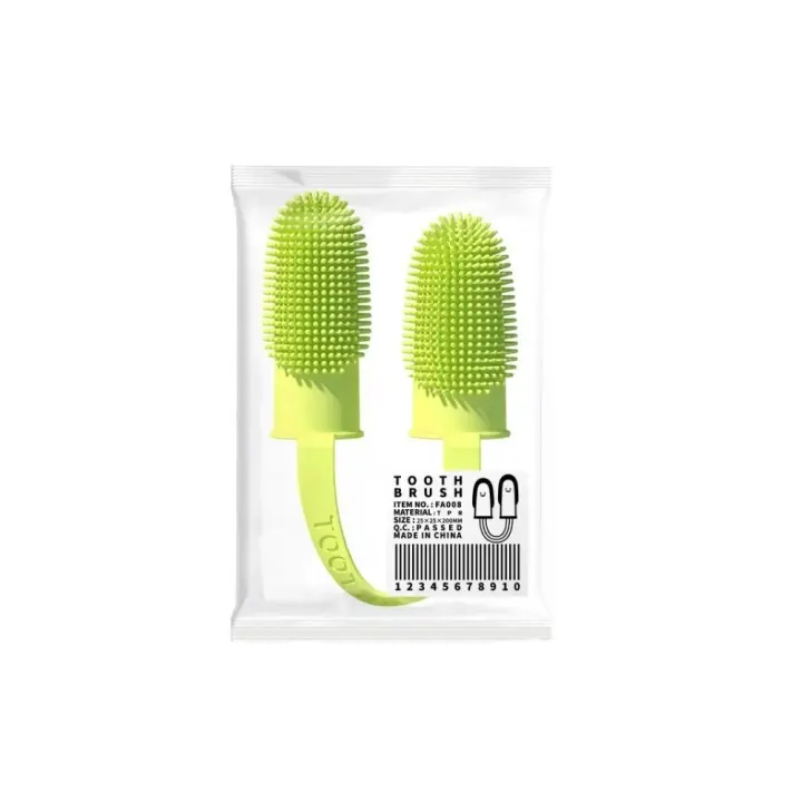 Cepillo de dientes de dedo para mascotas, Limpieza de dientes para cachorros, cuidado del mal alivio. - 1