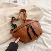 Bolsa Casual Unisex de Gran Capacidad Diseño Oblíquo de Hombro, Estilo Europeo Americano, Color Sólido PU, Bolsa de Viaje Versátil - details 6