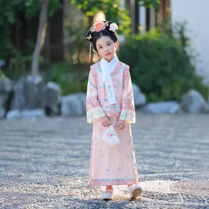 Traje Han a cuadros estilo primavera y otoño dinastía Qing niña nuevo verano chino antiguo Festival de mediados de otoño - 1