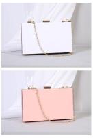 Transparente, Bolsa acrílica, Cadena, Bandolera, Bolsa caja, Pequeña bolsa cuadrada, Señoras, Bolso de noche, Bolsa de embrague - details 4