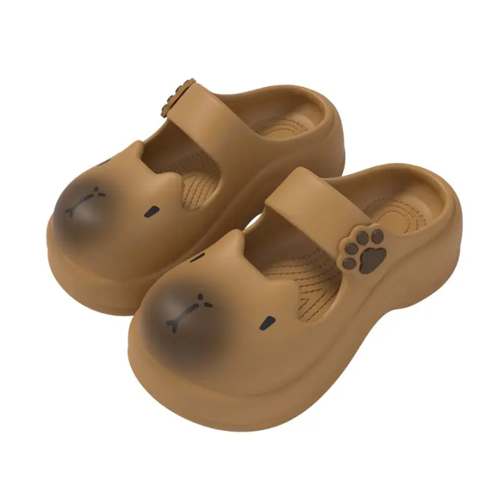 Kapibara agujero zapatos de las mujeres nuevo verano desgaste Mary Jane sandalias de playa bolsa cabeza media zapatillas. - 1