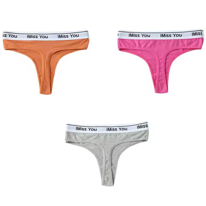 Ropa Interior de Algodón para Mujer, Tangas Sexys de Cintura Baja sin Costuras, Ropa Interior Deportiva, Bikini, paquete de 3 piezas - 1