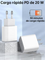 Adaptador de carga rápida de 20 W + cable de datos de 27 W, paquete de 2 cargadores blancos (Tipo-C) - details 0