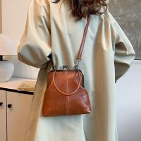 Bolso de hombro elegante con cierre de beso, bolso cruzado de estilo chino Retro de cuero PU, bolso de mujer Vintage de gran capacidad de Color sólido - details 17