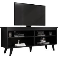 Mueble Moderno para Sala de Estar 4 Estantes de Almacenamiento Grande para Televisores de 55 Pulgadas 136 x 38 x 58 cm Madera Nero - details 0