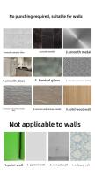 Estante de pared para baño negro no perforado, resistente al óxido, 1 pieza. - details 11