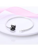 Pulsera de plata de ley 925 con forma de corazón y mariposa para mujer, brazalete de cadena de seguridad, compatible con abalorios originales, joyería - details 6