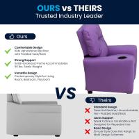 Chandler de Vinilo para niños reclinable con portavasos y reclinable de Seguridad, Silla reclinable contemporánea para niños, admite hasta 90 lbs, Beige - details 18