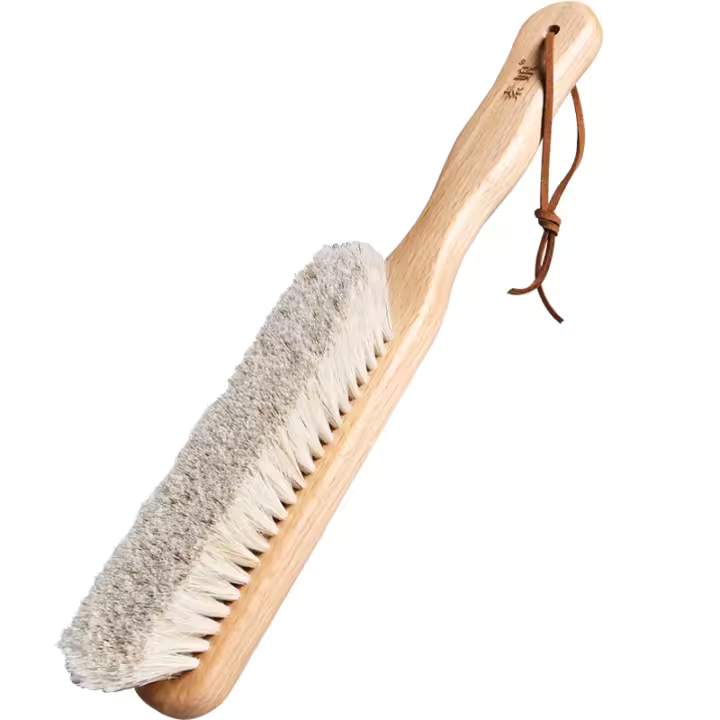 Cepillo de Limpieza de Ropa de Mader de Haya Cepillo de Limpieza Doméstica de Caballo Blanco - 1