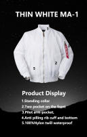 Chaqueta de Bombero Blanco Delgada de Otoño 2025 A Prueba de Agua con Letra de Variedad para Hombres/Mujeres Estilo de Fuerza Aérea Americana - details 0