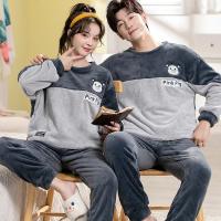 Conjunto de pijama de felpa de franela cálida para hombre y mujer, ropa de dormir de manga larga con cuello redondo, dibujos animados dulces, 32 estilos, Invierno - details 19
