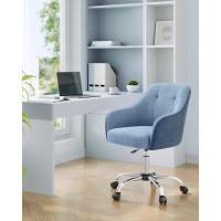 Silla de estudio, giratoria, altura ajustable, carga de 110 kg, marco de acero, tela de algodón-lino transpirable, para estudio, dormitorio, marrón OBG019K01 - details 46