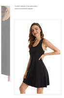 Nuevo estilo de camisón europeo y americano para comercio exterior transfronterizo, camisón de algodón con tirantes elásticos de talla grande, vestido sin mangas para mujer, se puede usar como ropa de casa - details 17