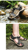 Sandalias cómodas de verano para hombre, zapatos informales de playa y exterior, antideslizantes, de tacón plano, de cuero - details 8