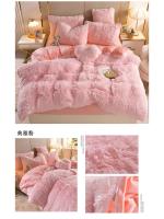 Conjunto de Cama de Terciopelo de Mink de Lujo para Otoño-Invierno Funda de Edredón de Reina, Sábanas, Almohadas Rosa de Alta Calidad - details 28