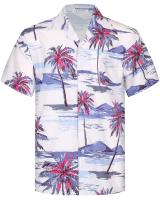 Camisa hawaiana de moda de verano, camisa casual de playa Aloha con estampado de cocoteros y botón grande de manga corta 6XL para hombre - details 5