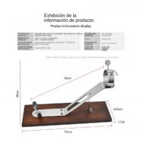 Estante de jamón dedicado Acero inoxidable304Accesorios de madera maciza importtada Zócalo vino Show Stand - details 4