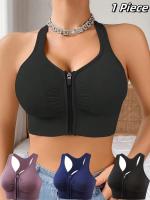 Sujetador deportivo para mujer, top deportivo con diseño de cremallera frontal, chaleco deportivo, sujetador de moda, sujetador deportivo para yoga y gimnasio - details 0