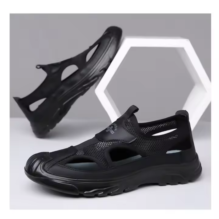 Sandalias de verano para hombre, zapatos de playa huecos, zapatos informales versátiles con agujeros, cubierta de pie de suela suave para viajes al aire libre - 1