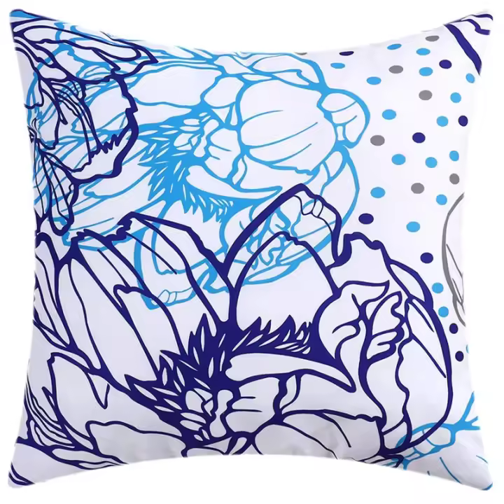 Funda de almohada nórdica con estampado de flores, cubierta de cojín de doble cara para sofá, sala de estar, oficina, 45cm, decoración del hogar - 1