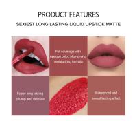 Juego de brillo de labios para mujer, lápiz labial mate, maquillaje de esmalte de labios impermeable de larga duración, Kit de brillo de labios Nude, taza antiadherente, 6 colores - details 1