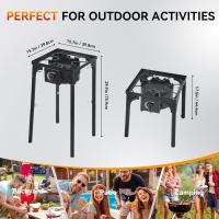 Gas Hierro Fundido para Camping, Gas Butano Portatil con Manguera y Regulador Presión 50mbar Accesorios Exterior, 40x 40 CM - details 16