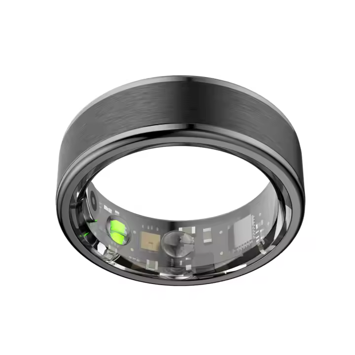 Anillo Inteligente, Rastrador de Actividad y Sueño con Duración de Katería de 7 Días, Monitor de Oxígeno en Sangre y Ritmo Cardíaco, Contador de Pasos y Calorías, Impermeable y Compatible con iOS Android - 1