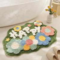 Alfombras de baño antideslizantes, Alfombra de microfibra suave, Extra suave, absorbente de agua, Floral, para suelo de Ducha - details 0